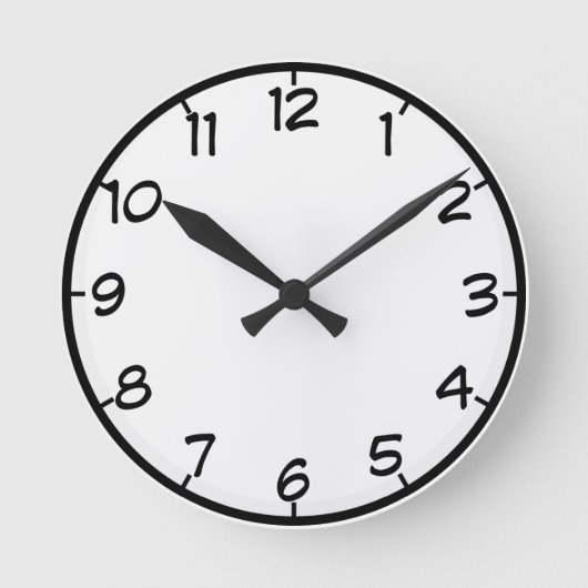 Maßgeschneiderte Wall-Uhr mit Zahlen Runde Wanduhr (Vorderseite)
