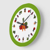 Maßgeschneiderte Wandleuchte mit bunten Gemüse Große Wanduhr (Winkel)