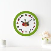 Maßgeschneiderte Wandleuchte mit bunten Gemüse Große Wanduhr (Zuhause)