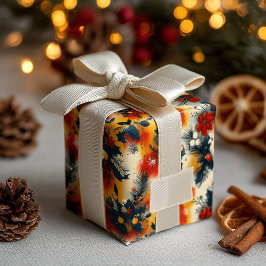 Maßgeschneiderte warme Töne und Kiefernweihnachtsw Geschenkpapier