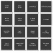 Maßgeschneiderte, wasserdichte schwarze Dispenser- Aufkleber (Vorderseite)