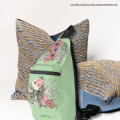 Maßgeschneiderte Wasserfarbe Blumenschädel Grüne Crossbody Bag