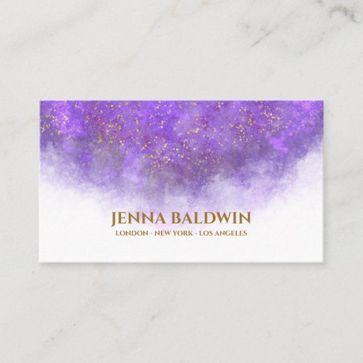 Maßgeschneiderte Wasserfarbe mit Gold Flecks Visitenkarte (Vorderseite)