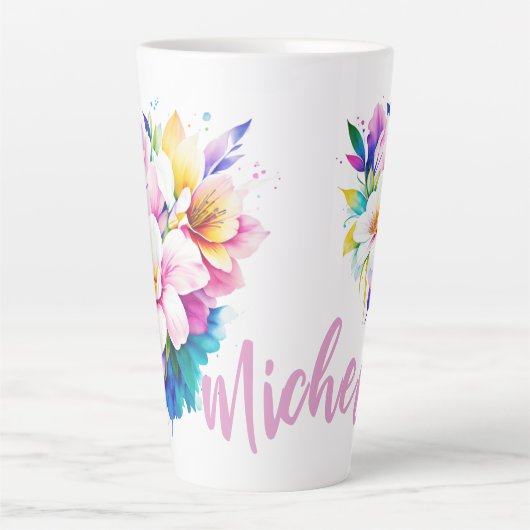 Maßgeschneiderte Wasserfarbenflora Milchtasse (Vorderseite)