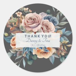 Maßgeschneiderte WasserfarbenflorBouquet Runder Aufkleber