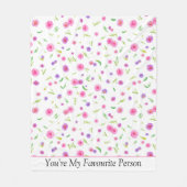 Maßgeschneiderte Wasserfarbenflordecke - Geschenk Fleecedecke (Vorderseite)