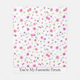 Maßgeschneiderte Wasserfarbenflordecke - Geschenk Fleecedecke