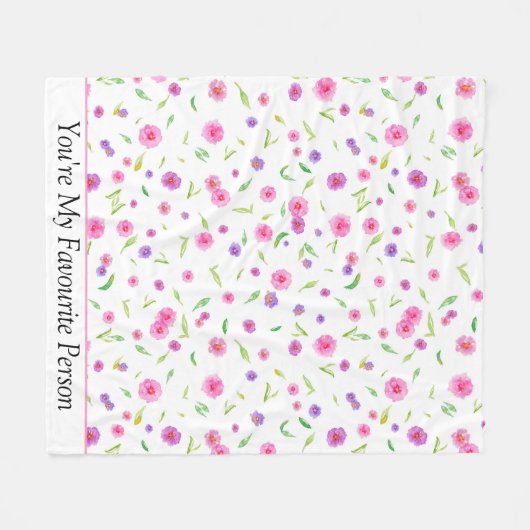 Maßgeschneiderte Wasserfarbenflordecke - Geschenk Fleecedecke (Vorderseite (Horizontal))