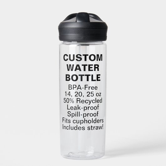 Maßgeschneiderte Wasserflasche + Stroh (BPA BPS BP Trinkflasche (Vorderseite)