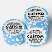 Maßgeschneiderte WEDD Tokens Casino Poker Chips, 9 Pokerchips (Stapel)