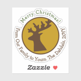 Maßgeschneiderte Weihnachten der Reindeer Bronze G Aufkleber