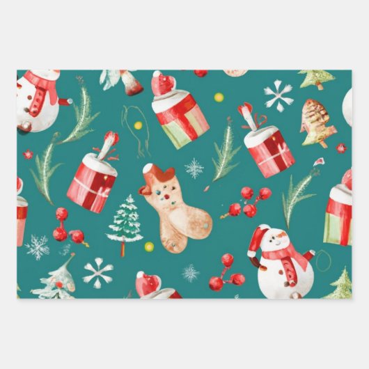 Maßgeschneiderte Weihnachten-Geschenkverpackung Geschenkpapier Set (Vorderseite)