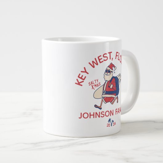 Maßgeschneiderte Weihnachts-Familie Beach Urlaub M Jumbo-Tasse (Vorderseite Rechts)