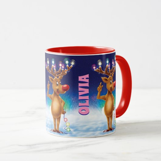 Maßgeschneiderte Weihnachts-Tasse, Rudolph und Lic Tasse (VorderseiteRechts)