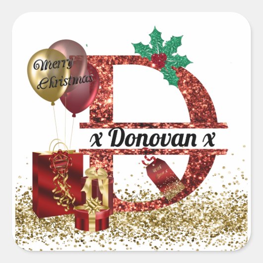 Maßgeschneiderte Weihnachtsaufkleber, Geschenkmark Quadratischer Aufkleber (Vorderseite)