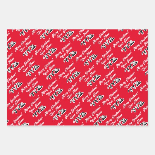 Maßgeschneiderte Weihnachtsblätter für Golfer Geschenkpapier Set (Vorderseite 2)