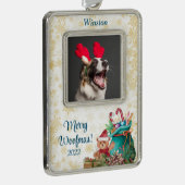 Maßgeschneiderte Weihnachtsgebäck Rahmen-Ornament Silber (Rechts)