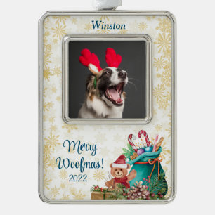 Maßgeschneiderte Weihnachtsgebäck Rahmen-Ornament Silber