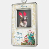 Maßgeschneiderte Weihnachtsgebäck Rahmen-Ornament Silber (Links)