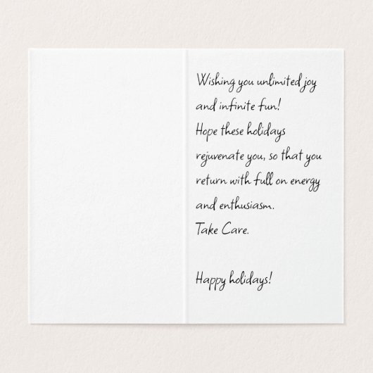 Maßgeschneiderte Weihnachtsgrüßkarte (Innenseite Aufgefaltet)