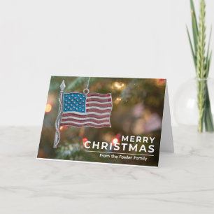 Maßgeschneiderte Weihnachtskarte für die US-Fahne Karte