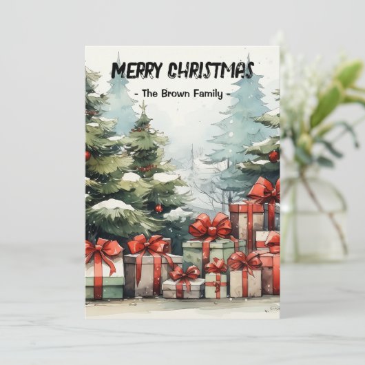 Maßgeschneiderte Weihnachtskarten Feiertagskarte (Stehend Vorderseite)