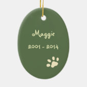 Maßgeschneiderte Weihnachtskatzen-Gedenkstätte Keramik Ornament (Hinten)