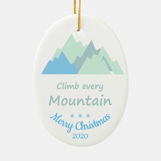 Maßgeschneiderte Weihnachtskletter für jeden Berg Keramikornament (Hinten)