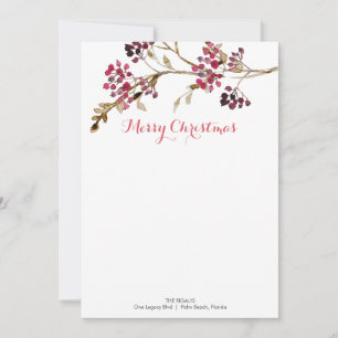 Maßgeschneiderte Weihnachtsnotecards Botanische Be Einladung