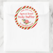 Maßgeschneiderte Weihnachtspeppermint Body Butter Runder Aufkleber (Tasche)