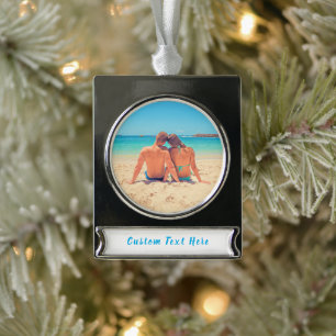 Maßgeschneiderte Weihnachtsschmuck für Ihre Fotos  Banner-Ornament Silber