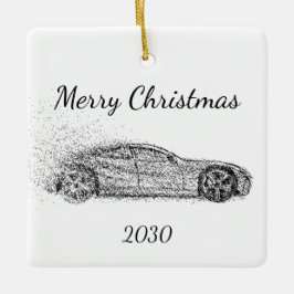 Maßgeschneiderte Weihnachtssportwagen Keramikornament
