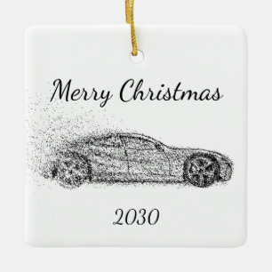 Maßgeschneiderte Weihnachtssportwagen Keramikornament