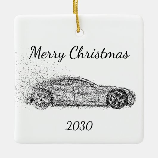 Maßgeschneiderte Weihnachtssportwagen Keramikornament (Vorderseite)