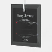 Maßgeschneiderte Weihnachtssportwagen Ornament Aus Glas (Vorderseite links)
