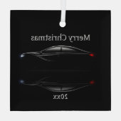 Maßgeschneiderte Weihnachtssportwagen Ornament Aus Glas (Rückseite)