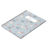 Maßgeschneiderte Weihnachtsvögel Nahtloses Muster Notizblock (Linke Seite)