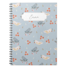 Maßgeschneiderte Weihnachtsvögel Nahtloses Muster Notizblock