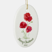 Maßgeschneiderte Weihnachtswasserfarbe Mohn Blume Keramik Ornament (Rechts)