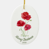 Maßgeschneiderte Weihnachtswasserfarbe Mohn Blume Keramik Ornament (Vorne)