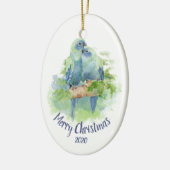 Maßgeschneiderte Weihnachtswasserfarben-Kuddelparr Keramikornament (Links)