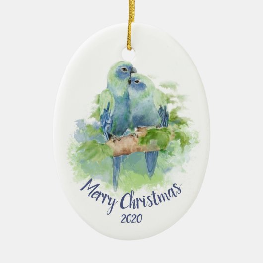 Maßgeschneiderte Weihnachtswasserfarben-Kuddelparr Keramikornament (Vorne)
