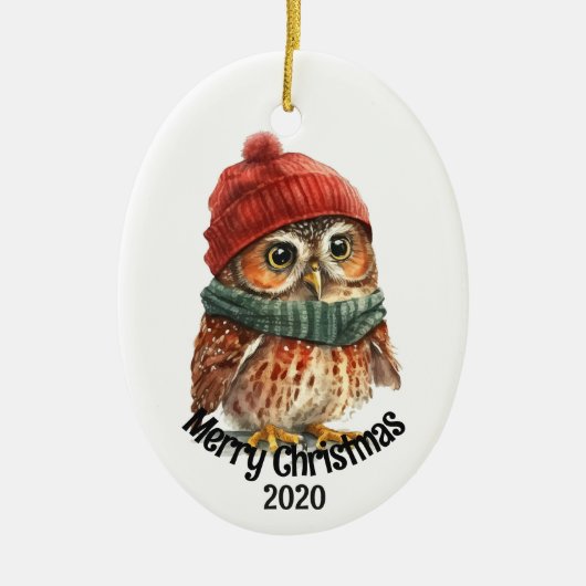 Maßgeschneiderte Weihnachtszeit Hirsche Tierkunst Keramik Ornament (Vorne)