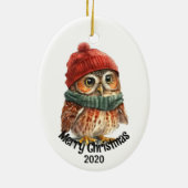 Maßgeschneiderte Weihnachtszeit Hirsche Tierkunst Keramik Ornament (Hinten)