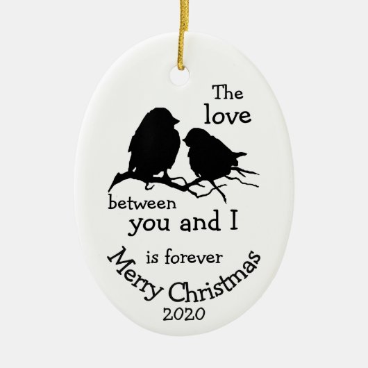 Maßgeschneiderte Weihnachtszeit-Liebe zwischen Ihn Keramik Ornament (Vorne)