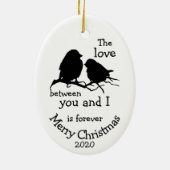 Maßgeschneiderte Weihnachtszeit-Liebe zwischen Ihn Keramik Ornament (Hinten)
