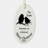 Maßgeschneiderte Weihnachtszeit-Liebe zwischen uns Keramik Ornament (Rechts)