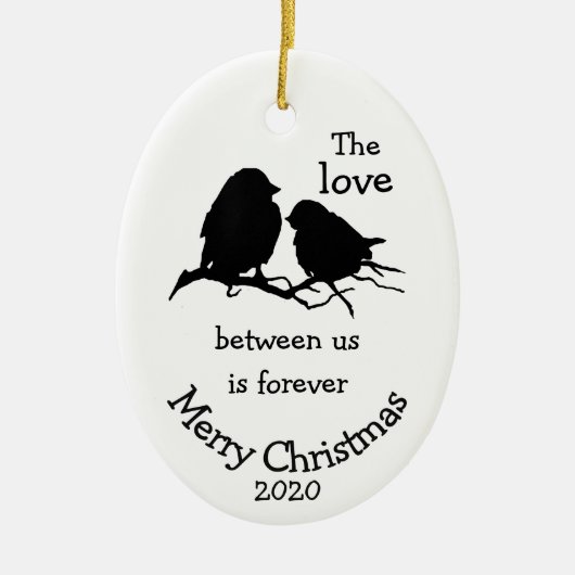 Maßgeschneiderte Weihnachtszeit-Liebe zwischen uns Keramik Ornament (Vorne)