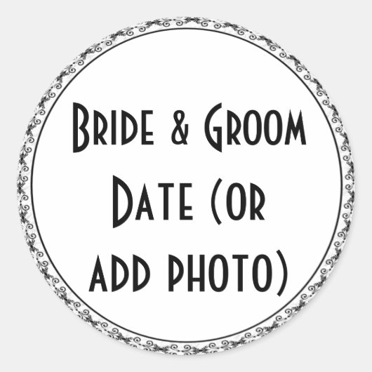 Maßgeschneiderte Weinflasche Hochzeitsmarken Runder Aufkleber (Vorderseite)