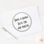 Maßgeschneiderte Weinflasche Hochzeitsmarken Runder Aufkleber (Umschlag)